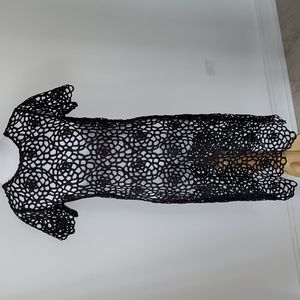 Tristan Black Overlay Dress - Size 4